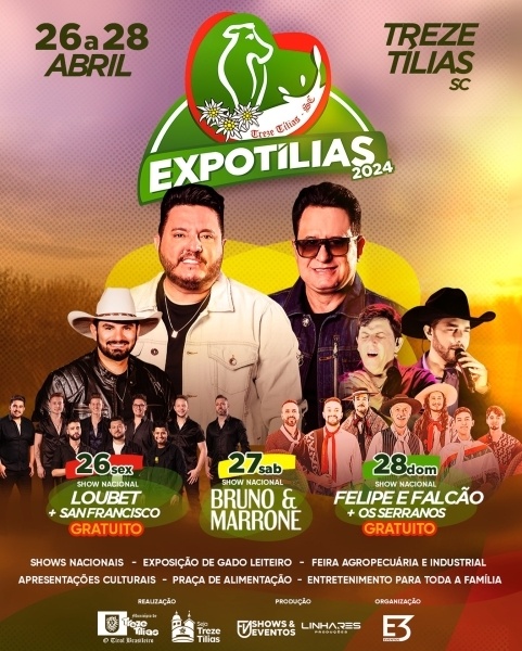 Ingressos para o show de Bruno e Morrone na Expotílias já estão disponíveis em pontos de venda na região