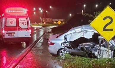 Motorista abandona local de acidente com carona gravemente ferido em Videira