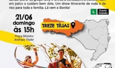 Treze Tílias recebe intervenção cultural gratuita “Lá Vem a Bonita!” no próximo dia 21