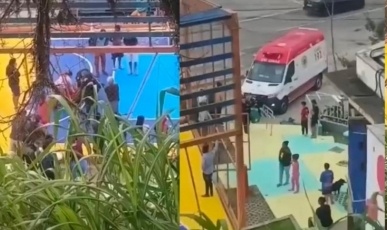 Menino de 10 anos fica em estado grave após ser atingido por trave de quadra esportiva em SC