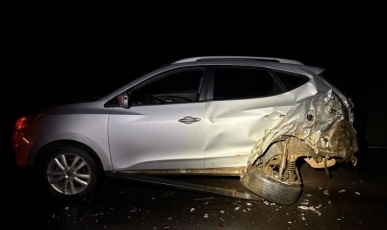 Colisão traseira entre Amarok e IX35 é registrada na SC-157 no Oeste Catarinense