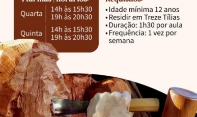 Prefeitura de Treze Tílias está com inscrições abertas para duas oficinas culturais
