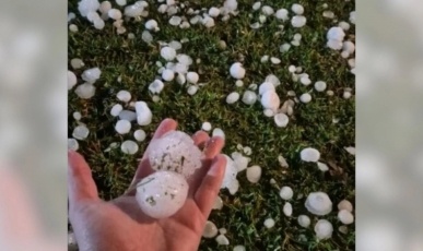 Forte temporal com granizo atinge cidades do Norte de Santa Catarina