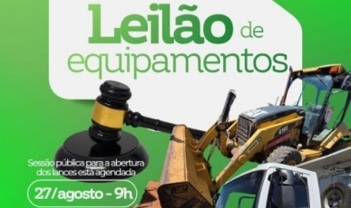 Prefeitura de Arroio Trinta abre leilão eletrônico de bens móveis inservíveis