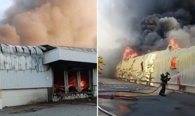 Incêndio de grandes proporções atinge fábrica da Colcci em SC