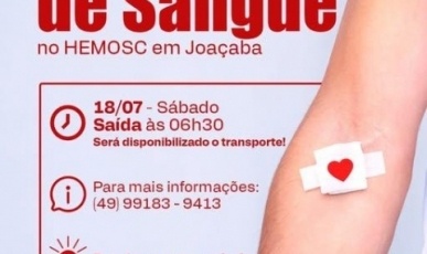Iomerê organiza transporte para doação de sangue no Hemosc de Joaçaba neste sábado (18)