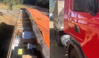 PM apreende carga milionária de cigarros e vinhos em Irani